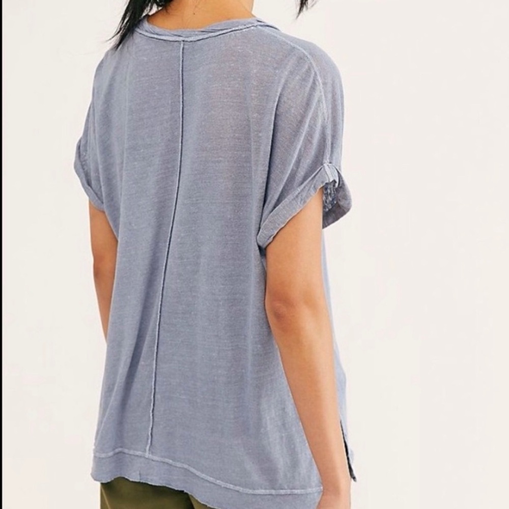 NWT Free People Under The Sun Tee in Denim Blue size medium - Picture 6 of 6